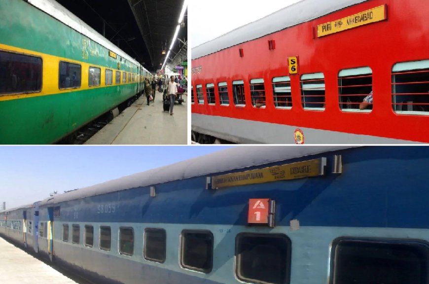 Different Colours of Train Coaches in India